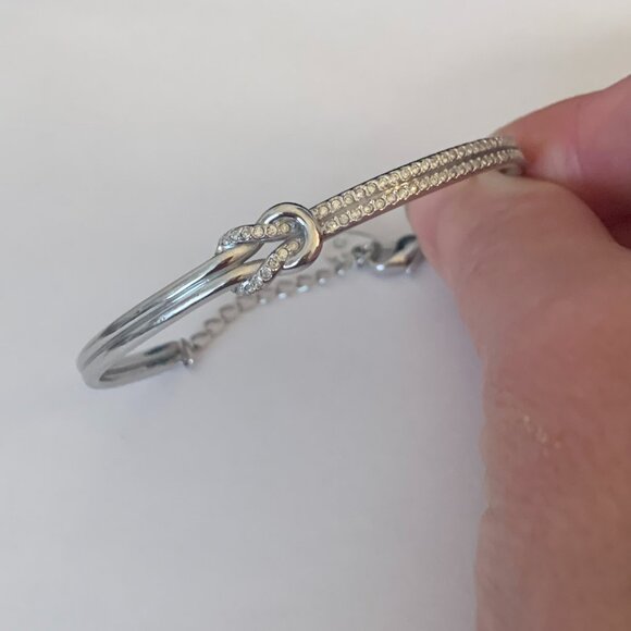 Women's Swarovski Knot Voile Bangle Bracelet - Picture 5 of 7
